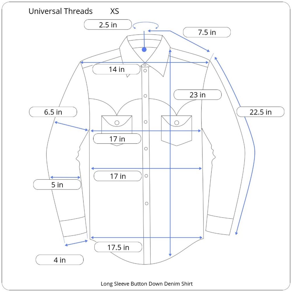 Universal Thread Classic Denim Button Down Shirt - image 5